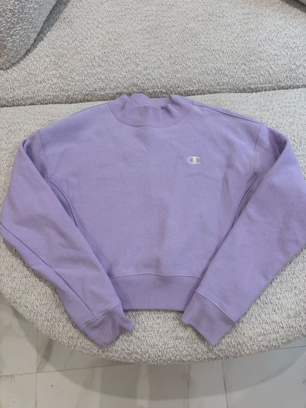 Champion Embroidered Lavender Reverse Weave Sweatshirt